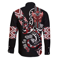 Aotearoa Toitu Te Tiriti-Honour the Treaty Family Matching Summer Maxi Dress and Hawaiian Shirt Maori Taniwha Haka with Taniko and Tukutuku LT03 - Polynesian Pride