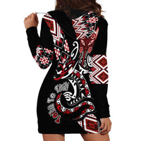 Aotearoa Toitu Te Tiriti-Honour the Treaty Hoodie Dress Maori Taniwha Haka with Taniko and Tukutuku