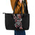 Aotearoa Toitu Te Tiriti-Honour the Treaty Leather Tote Bag Maori Taniwha Haka with Taniko and Tukutuku