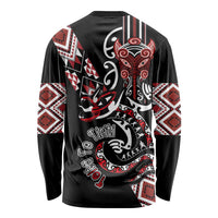 Aotearoa Toitu Te Tiriti-Honour the Treaty Long Sleeve Shirt Maori Taniwha Haka with Taniko and Tukutuku LT03 - Polynesian Pride