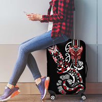 Aotearoa Toitu Te Tiriti-Honour the Treaty Luggage Cover Maori Taniwha Haka with Taniko and Tukutuku LT03 - Polynesian Pride