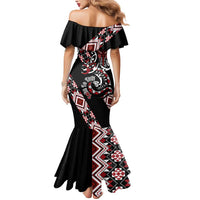 Aotearoa Toitu Te Tiriti-Honour the Treaty Mermaid Dress Maori Taniwha Haka with Taniko and Tukutuku LT03 - Polynesian Pride