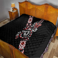 Aotearoa Toitu Te Tiriti-Honour the Treaty Quilt Maori Taniwha Haka with Taniko and Tukutuku LT03 - Polynesian Pride