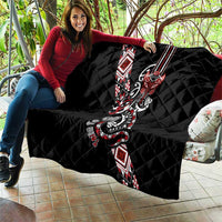 Aotearoa Toitu Te Tiriti-Honour the Treaty Quilt Maori Taniwha Haka with Taniko and Tukutuku LT03 - Polynesian Pride
