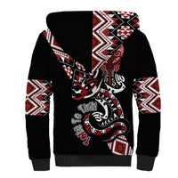 Aotearoa Toitu Te Tiriti-Honour the Treaty Sherpa Hoodie Maori Taniwha Haka with Taniko and Tukutuku LT03 - Polynesian Pride