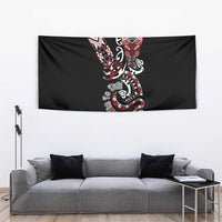 Aotearoa Toitu Te Tiriti-Honour the Treaty Tapestry Maori Taniwha Haka with Taniko and Tukutuku LT03 - Polynesian Pride
