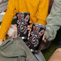 Aotearoa Toitu Te Tiriti-Honour the Treaty Tumbler Cup Maori Taniwha Haka with Taniko and Tukutuku LT03 - Polynesian Pride