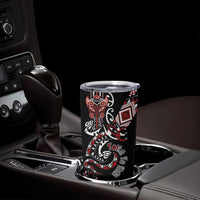 Aotearoa Toitu Te Tiriti-Honour the Treaty Tumbler Cup Maori Taniwha Haka with Taniko and Tukutuku LT03 - Polynesian Pride