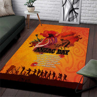 Australia and New Zealand ANZAC Day Area Rug Soldiers Memories - Red Poppies with Aboriginal and Maori Art LT03 Orange-Yellow - Polynesian Pride