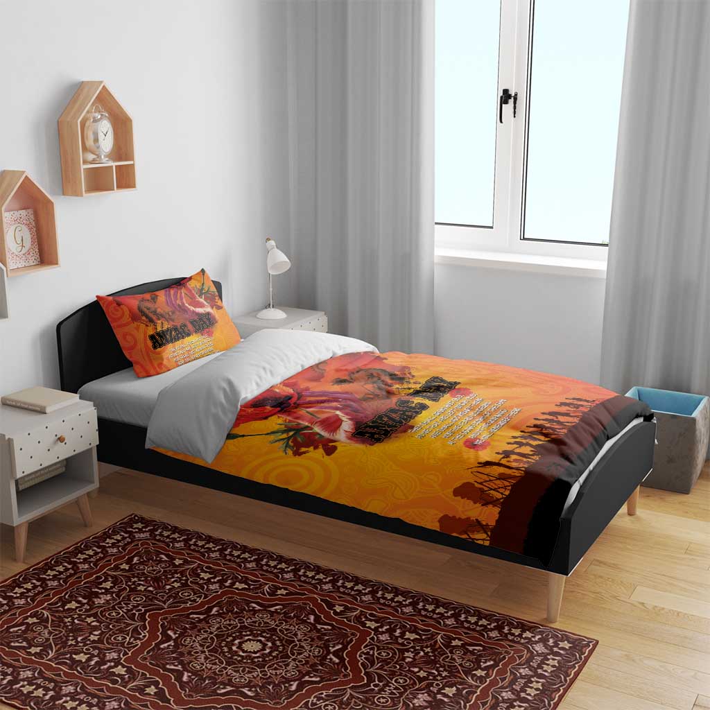 Australia and New Zealand ANZAC Day Bedding Set Soldiers Memories - Red Poppies with Aboriginal and Maori Art LT03 - Polynesian Pride