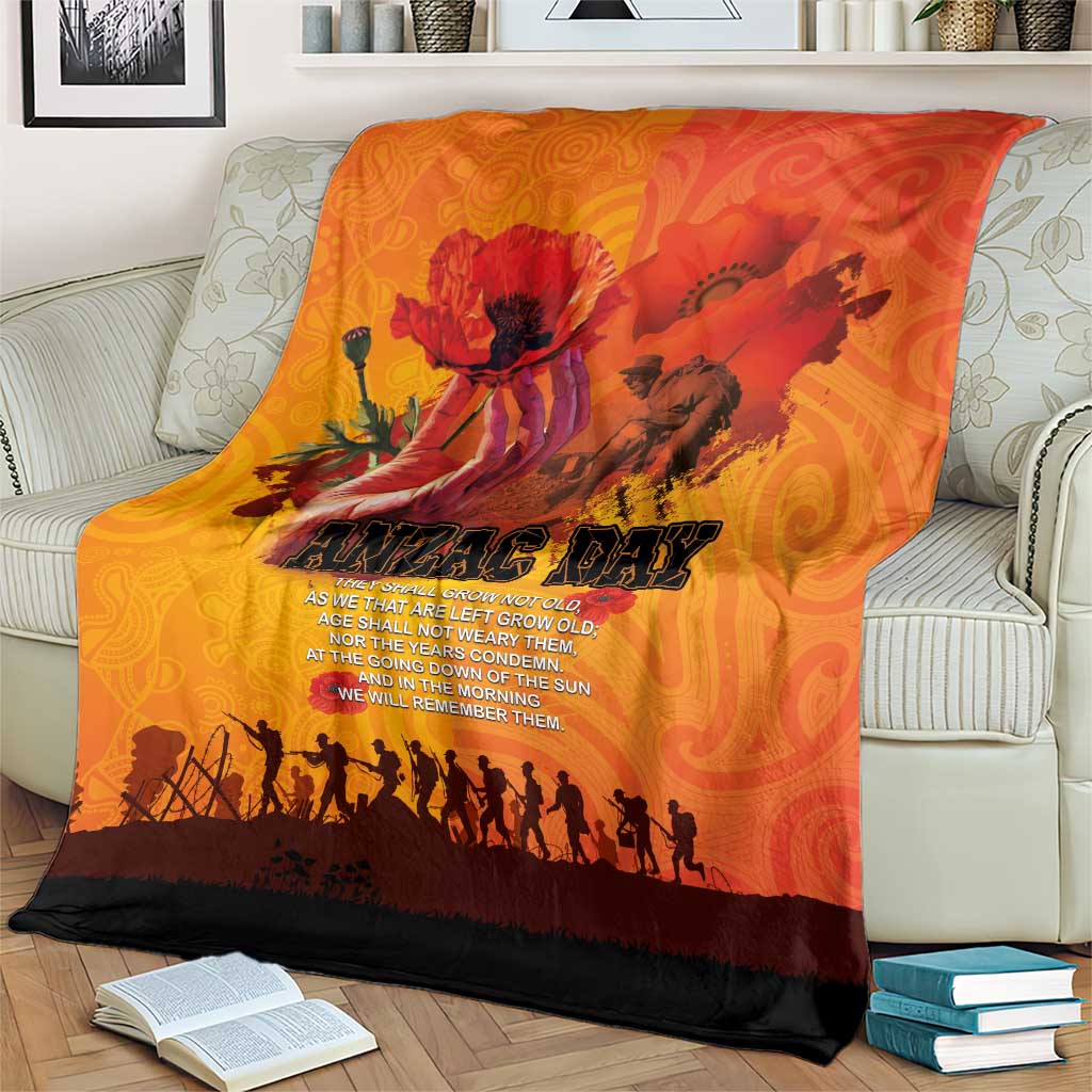 Australia and New Zealand ANZAC Day Blanket Soldiers Memories - Red Poppies with Aboriginal and Maori Art LT03 - Polynesian Pride