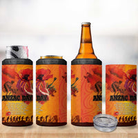 Australia and New Zealand ANZAC Day 4 in 1 Can Cooler Tumbler Soldiers Memories - Red Poppies with Aboriginal and Maori Art LT03 - Polynesian Pride