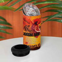 Australia and New Zealand ANZAC Day 4 in 1 Can Cooler Tumbler Soldiers Memories - Red Poppies with Aboriginal and Maori Art LT03 - Polynesian Pride