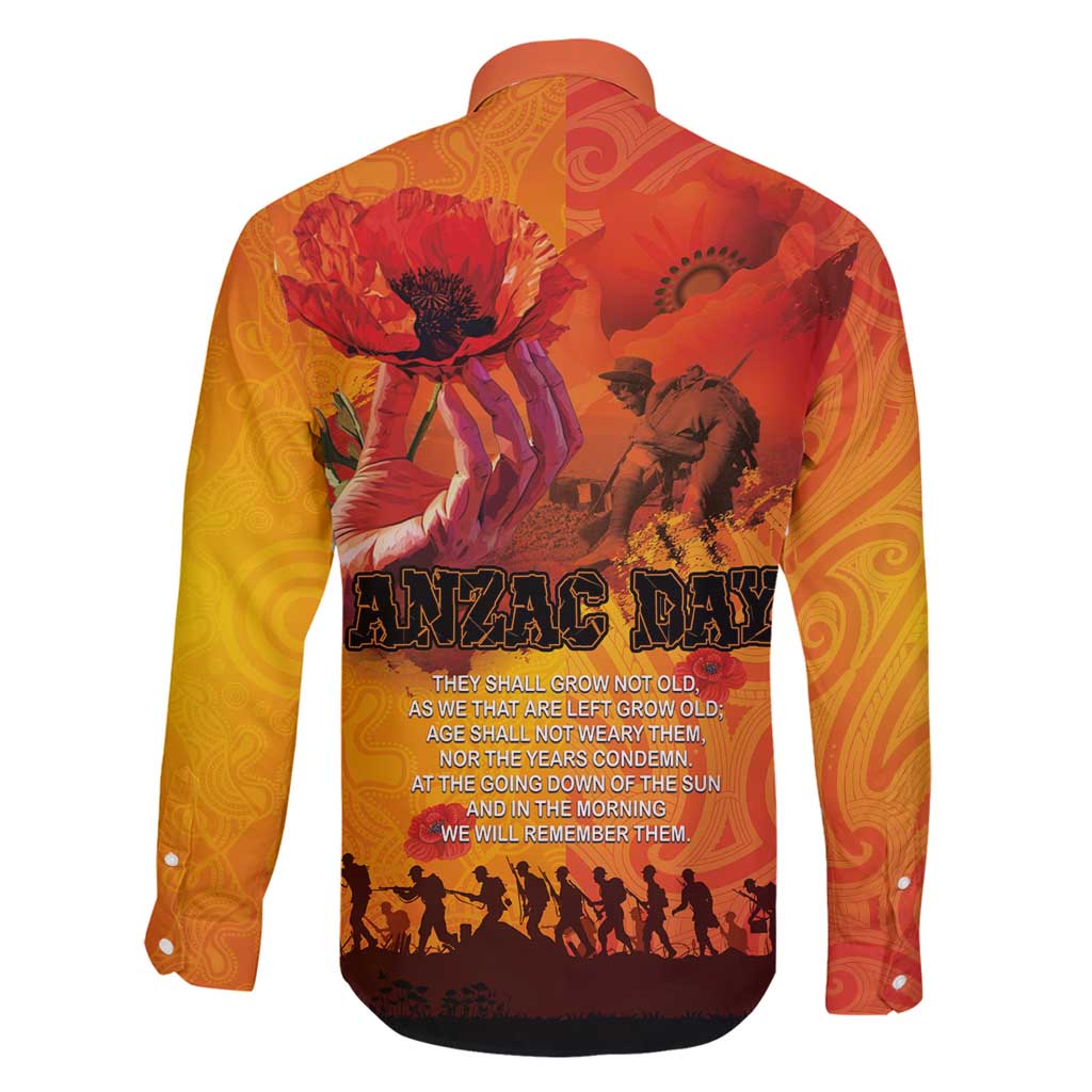 Australia and New Zealand ANZAC Day Family Matching Off Shoulder Maxi Dress and Hawaiian Shirt Soldiers Memories - Red Poppies with Aboriginal and Maori Art LT03 - Polynesian Pride