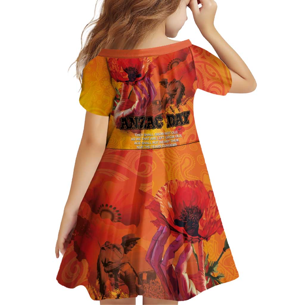 Australia and New Zealand ANZAC Day Family Matching Off Shoulder Short Dress and Hawaiian Shirt Soldiers Memories - Red Poppies with Aboriginal and Maori Art LT03 - Polynesian Pride
