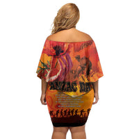 Australia and New Zealand ANZAC Day Family Matching Off Shoulder Short Dress and Hawaiian Shirt Soldiers Memories - Red Poppies with Aboriginal and Maori Art LT03 - Polynesian Pride