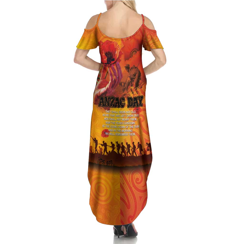 Australia and New Zealand ANZAC Day Family Matching Summer Maxi Dress and Hawaiian Shirt Soldiers Memories - Red Poppies with Aboriginal and Maori Art LT03 - Polynesian Pride