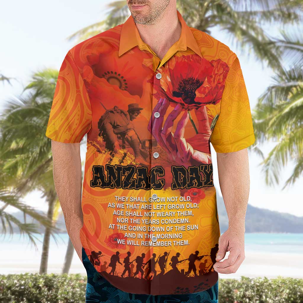 Australia and New Zealand ANZAC Day Hawaiian Shirt Soldiers Memories - Red Poppies with Aboriginal and Maori Art LT03 - Polynesian Pride