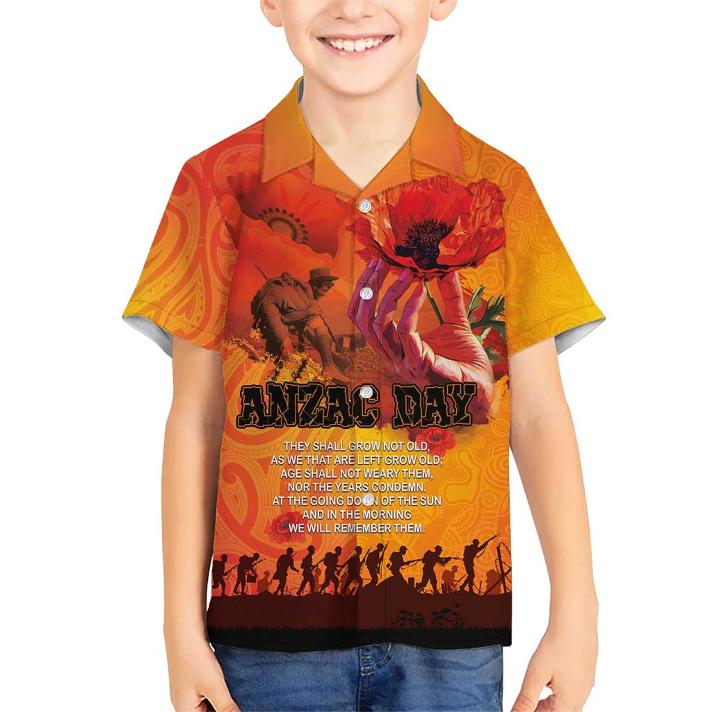 Australia and New Zealand ANZAC Day Hawaiian Shirt Soldiers Memories - Red Poppies with Aboriginal and Maori Art LT03 - Polynesian Pride