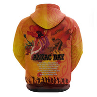 Australia and New Zealand ANZAC Day Hoodie Soldiers Memories - Red Poppies with Aboriginal and Maori Art LT03 - Polynesian Pride