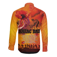 Australia and New Zealand ANZAC Day Long Sleeve Button Shirt Soldiers Memories - Red Poppies with Aboriginal and Maori Art LT03 - Polynesian Pride