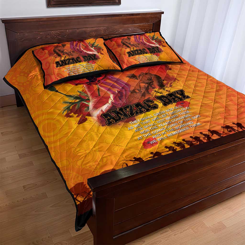 Australia and New Zealand ANZAC Day Quilt Bed Set Soldiers Memories - Red Poppies with Aboriginal and Maori Art LT03 - Polynesian Pride