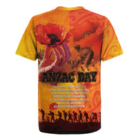 Australia and New Zealand ANZAC Day Rugby Jersey Soldiers Memories - Red Poppies with Aboriginal and Maori Art LT03 - Polynesian Pride