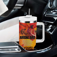 Australia and New Zealand ANZAC Day Tumbler With Handle Soldiers Memories - Red Poppies with Aboriginal and Maori Art LT03 - Polynesian Pride