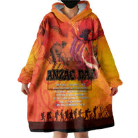 Australia and New Zealand ANZAC Day Wearable Blanket Hoodie Soldiers Memories - Red Poppies with Aboriginal and Maori Art LT03 - Polynesian Pride
