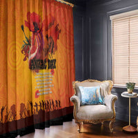 Australia and New Zealand ANZAC Day Window Curtain Soldiers Memories - Red Poppies with Aboriginal and Maori Art LT03 - Polynesian Pride