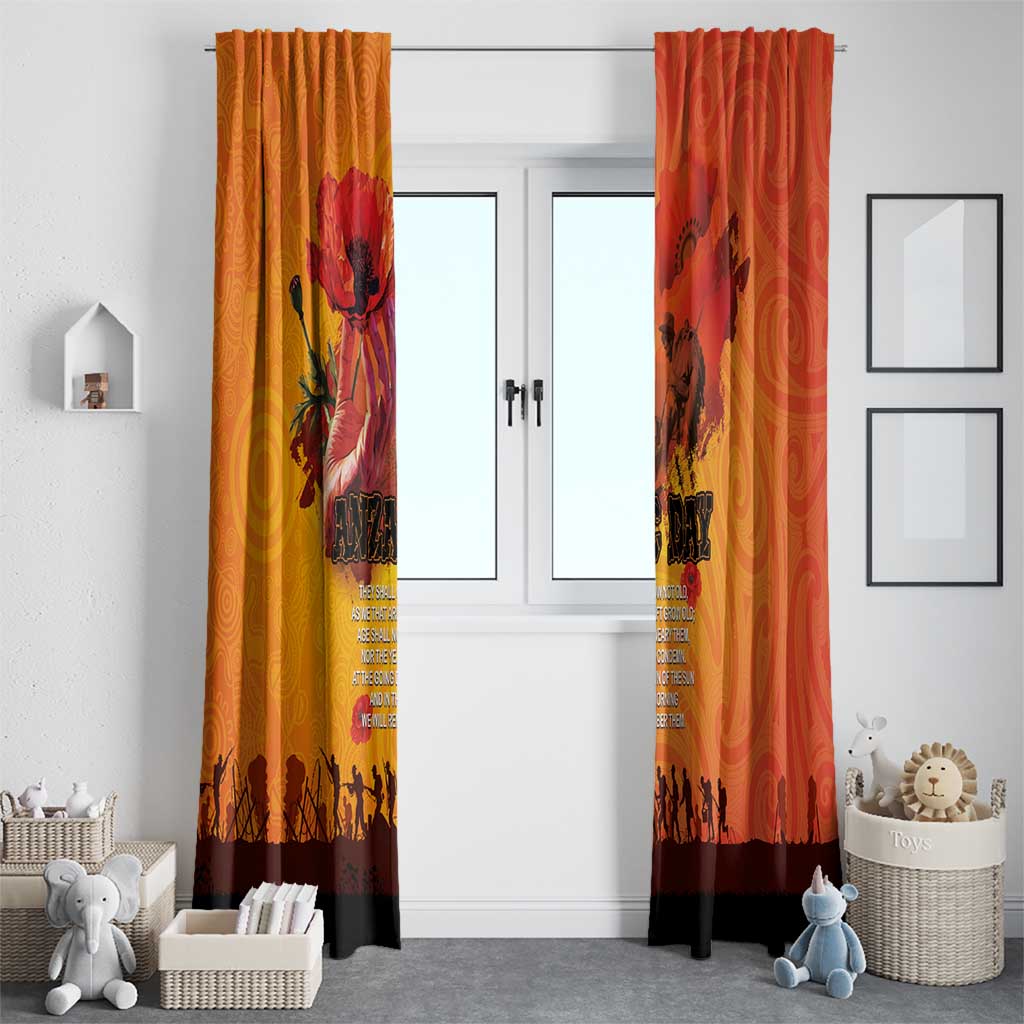 Australia and New Zealand ANZAC Day Window Curtain Soldiers Memories - Red Poppies with Aboriginal and Maori Art LT03 - Polynesian Pride