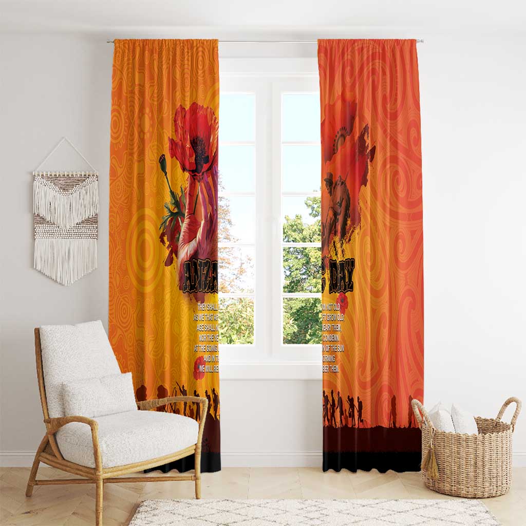 Australia and New Zealand ANZAC Day Window Curtain Soldiers Memories - Red Poppies with Aboriginal and Maori Art LT03 - Polynesian Pride