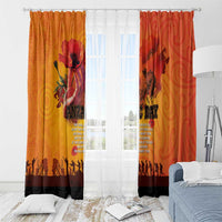 Australia and New Zealand ANZAC Day Window Curtain Soldiers Memories - Red Poppies with Aboriginal and Maori Art LT03 - Polynesian Pride