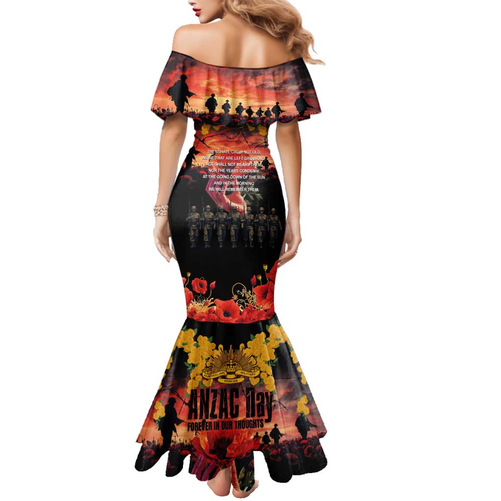 Australia ANZAC Day Family Matching Mermaid Dress and Hawaiian Shirt Forever in My Thoughts LT03 - Polynesian Pride