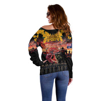 Australia ANZAC Day Off Shoulder Sweater Forever in My Thoughts