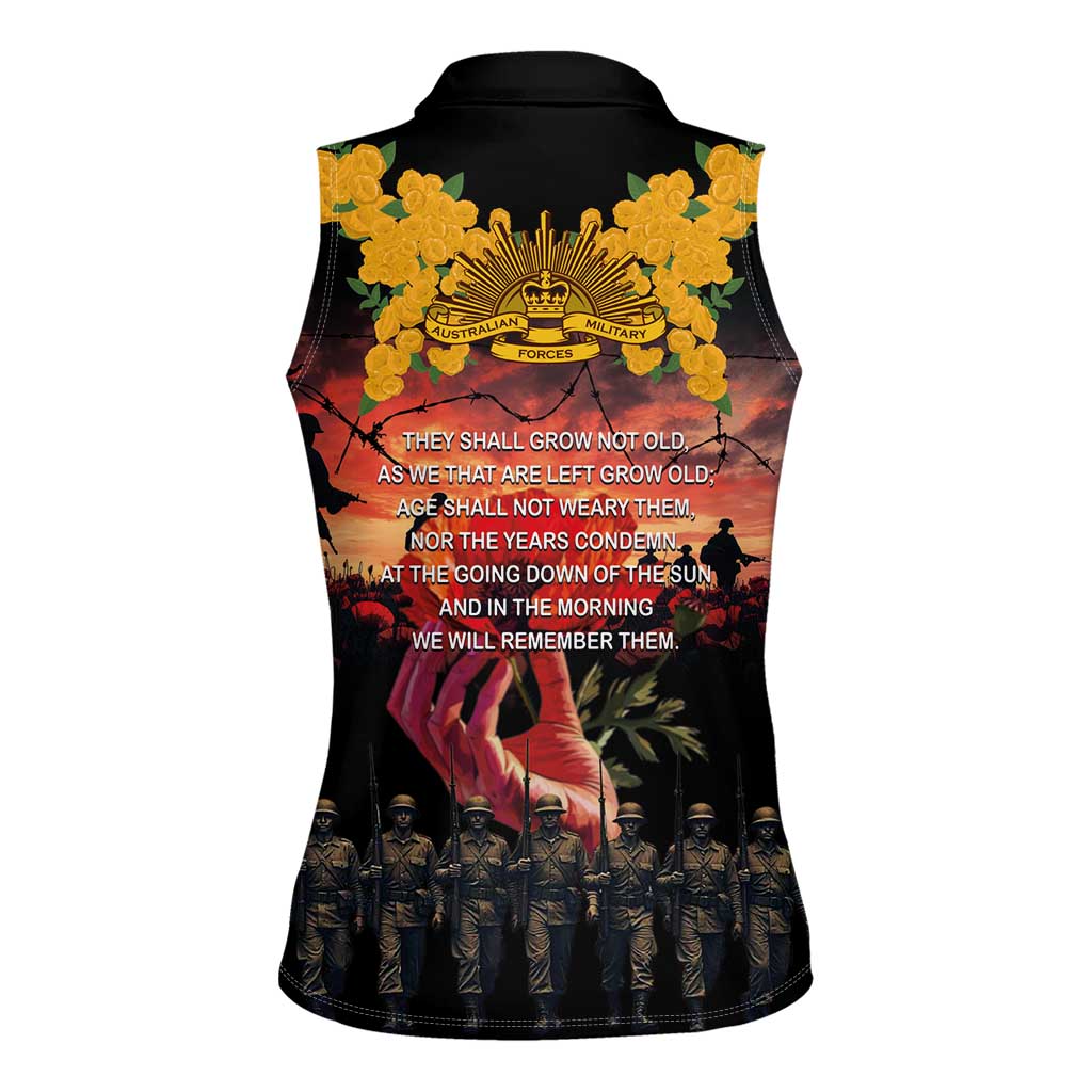Australia ANZAC Day Women Sleeveless Polo Shirt Forever in My Thoughts