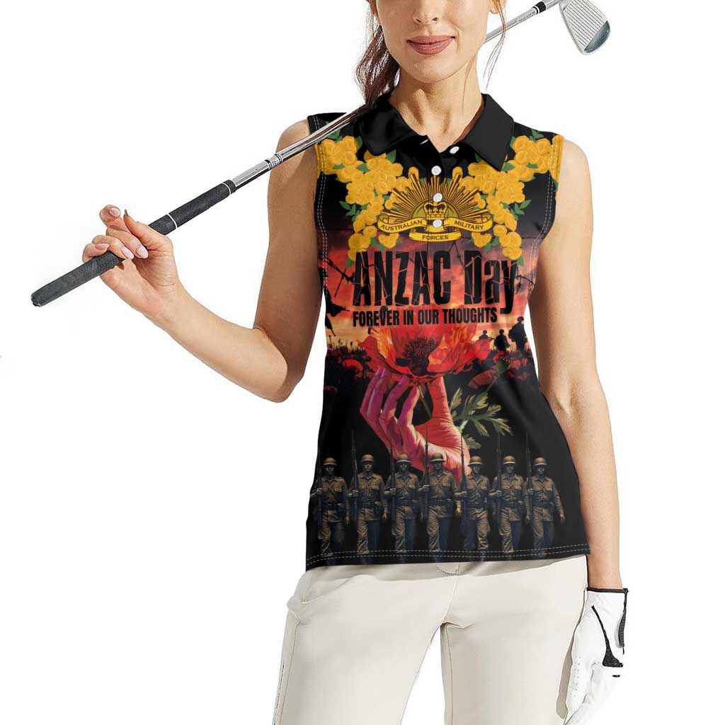 Australia ANZAC Day Women Sleeveless Polo Shirt Forever in My Thoughts