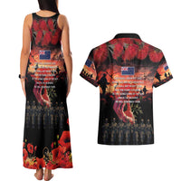 New Zealand ANZAC Day Couples Matching Tank Maxi Dress and Hawaiian Shirt Forever in My Thoughts LT03 - Polynesian Pride