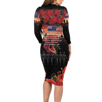 New Zealand ANZAC Day Family Matching Long Sleeve Bodycon Dress and Hawaiian Shirt Forever in My Thoughts LT03 - Polynesian Pride