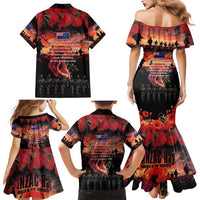 New Zealand ANZAC Day Family Matching Mermaid Dress and Hawaiian Shirt Forever in My Thoughts LT03 - Polynesian Pride