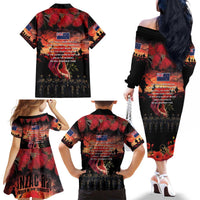 New Zealand ANZAC Day Family Matching Off The Shoulder Long Sleeve Dress and Hawaiian Shirt Forever in My Thoughts LT03 - Polynesian Pride