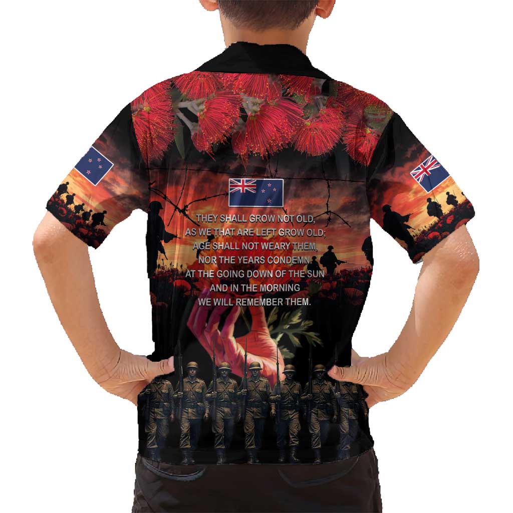 New Zealand ANZAC Day Family Matching Off Shoulder Maxi Dress and Hawaiian Shirt Forever in My Thoughts LT03 - Polynesian Pride