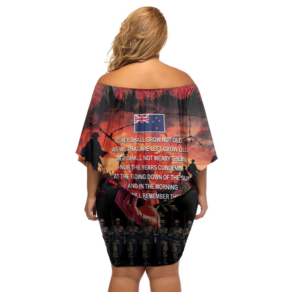 New Zealand ANZAC Day Family Matching Off Shoulder Short Dress and Hawaiian Shirt Forever in My Thoughts LT03 - Polynesian Pride