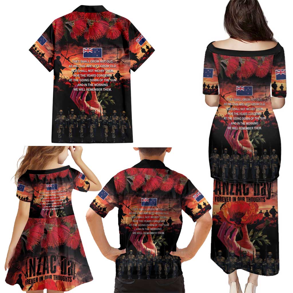 New Zealand ANZAC Day Family Matching Puletasi and Hawaiian Shirt Forever in My Thoughts LT03 - Polynesian Pride