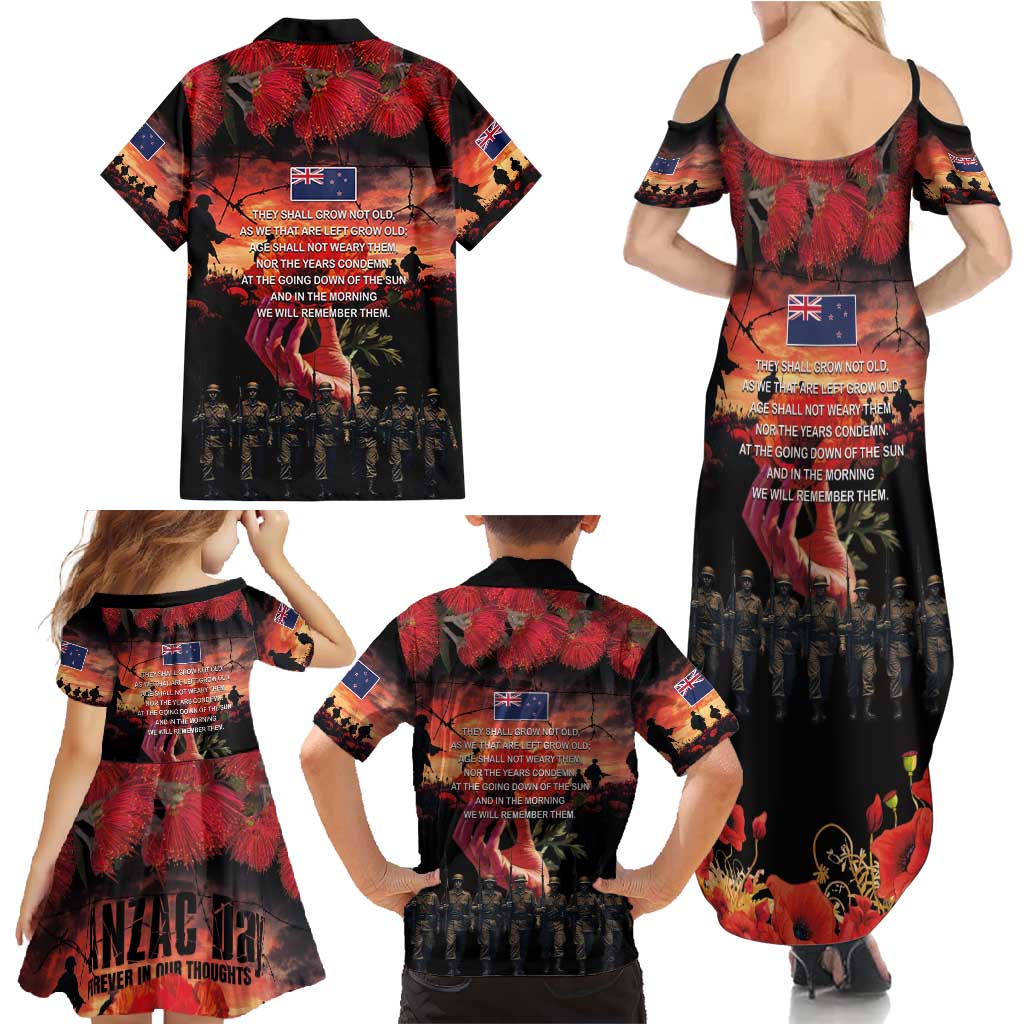 New Zealand ANZAC Day Family Matching Summer Maxi Dress and Hawaiian Shirt Forever in My Thoughts LT03 - Polynesian Pride