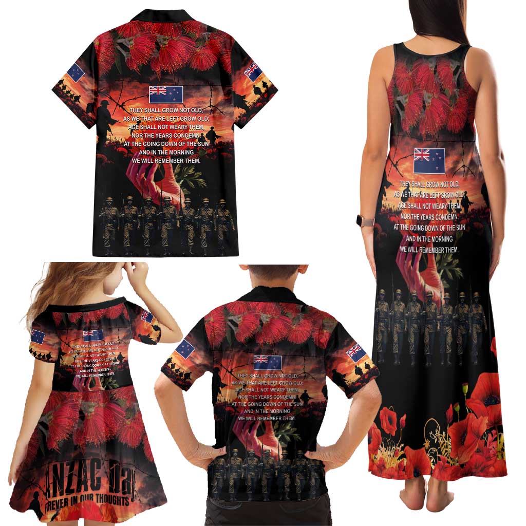New Zealand ANZAC Day Family Matching Tank Maxi Dress and Hawaiian Shirt Forever in My Thoughts LT03 - Polynesian Pride