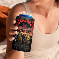 Australia and New Zealand ANZAC Day 4 in 1 Can Cooler Tumbler Kangaroo and Kiwi Bird Soldier Forever in My Thoughts LT03 - Polynesian Pride