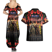 Australia and New Zealand ANZAC Day Couples Matching Summer Maxi Dress and Hawaiian Shirt Kangaroo and Kiwi Bird Soldier - Forever in My Thoughts LT03 - Polynesian Pride