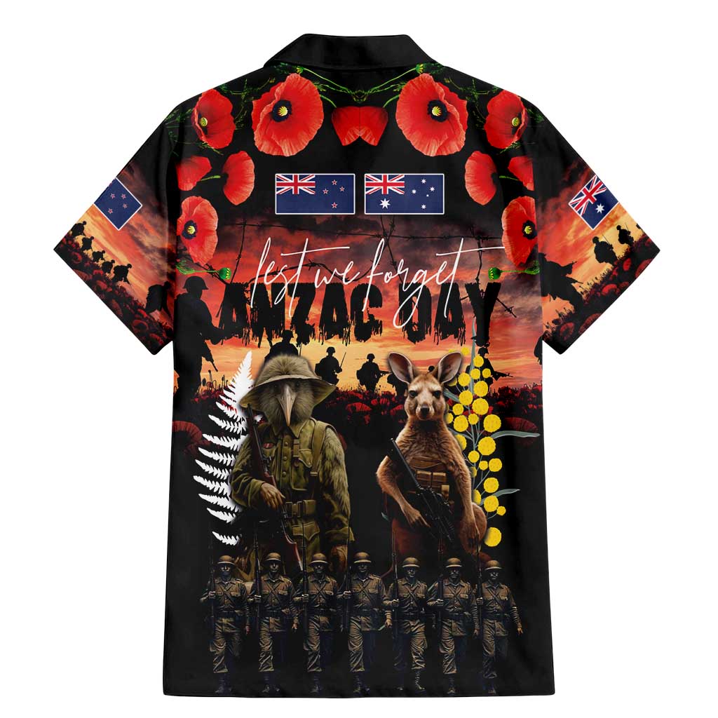 Australia and New Zealand ANZAC Day Family Matching Mermaid Dress and Hawaiian Shirt Kangaroo and Kiwi Bird Soldier - Forever in My Thoughts LT03 - Polynesian Pride