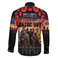 Australia and New Zealand ANZAC Day Family Matching Off Shoulder Maxi Dress and Hawaiian Shirt Kangaroo and Kiwi Bird Soldier - Forever in My Thoughts LT03 - Polynesian Pride